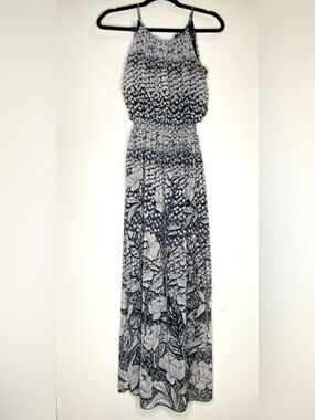 Enfocus Studio Black and White Floral Maxi Dress